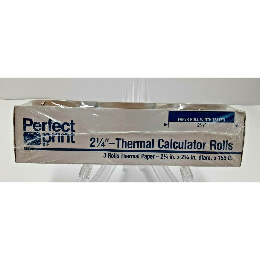 Perfect Print Thermal Calculator Paper Rolls 2 1/4" 3pk Factory Sealed!